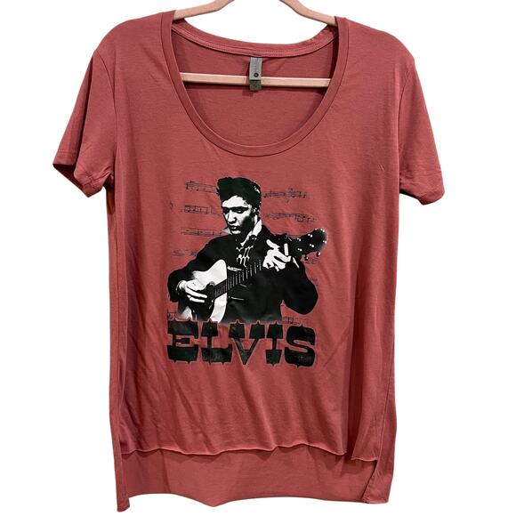 Bella Canvas Mauve Scoop Neck Elvis Graphic Tee Medium - Picture 1 of 3